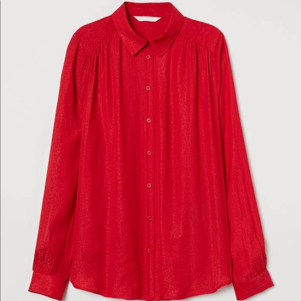 H&M Long-sleeved Blouse Red Size 10